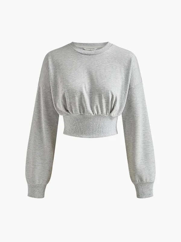Cotton Pleated Corset Sweatshirt sold by COMMENSE
