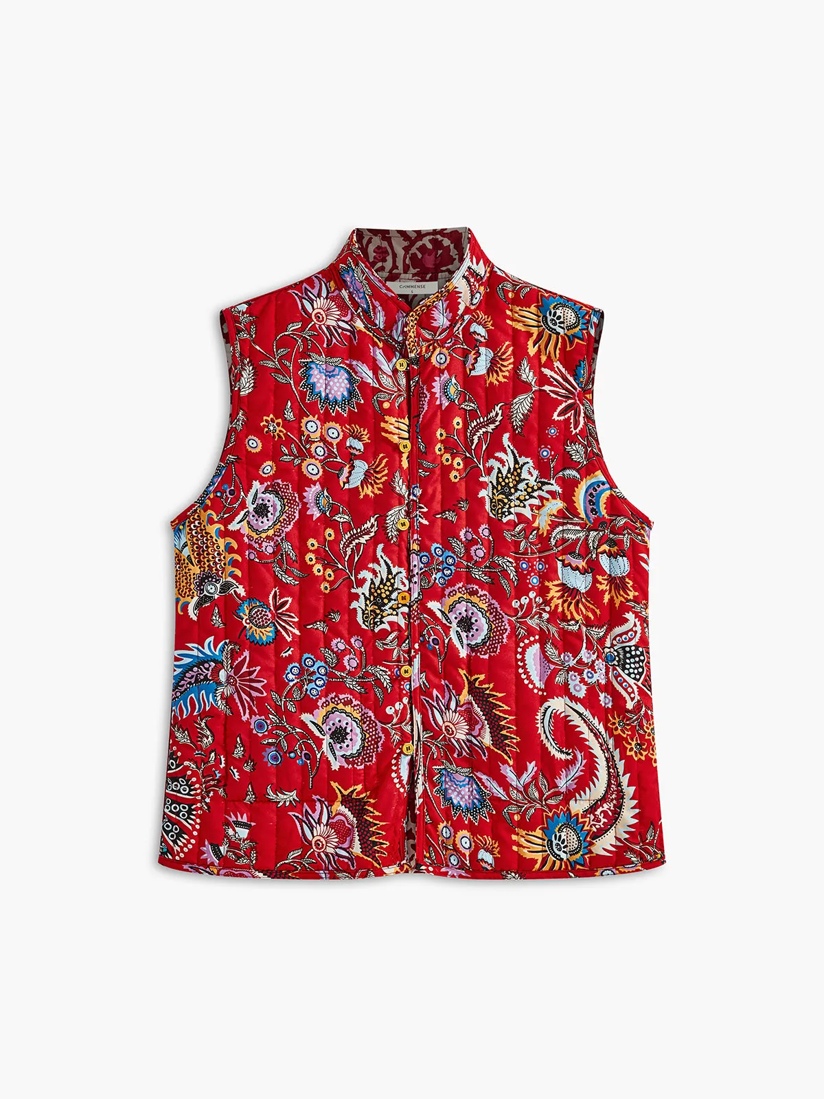 Boheme Printed Stand Collar Vest sold by COMMENSE product image thumbnail 5
