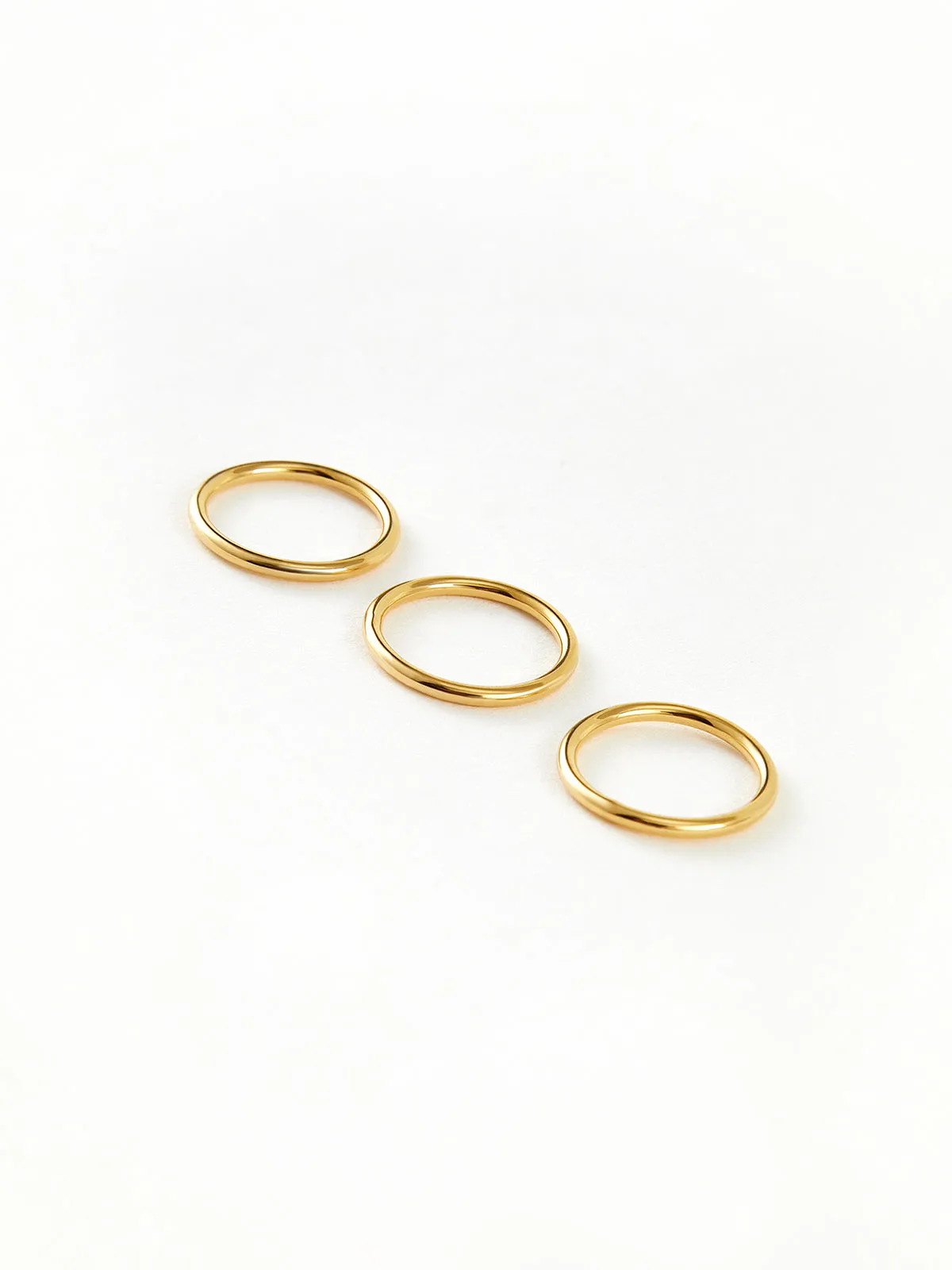 3pcs Minimalist Golden Circle Ring sold by COMMENSE product image thumbnail 2