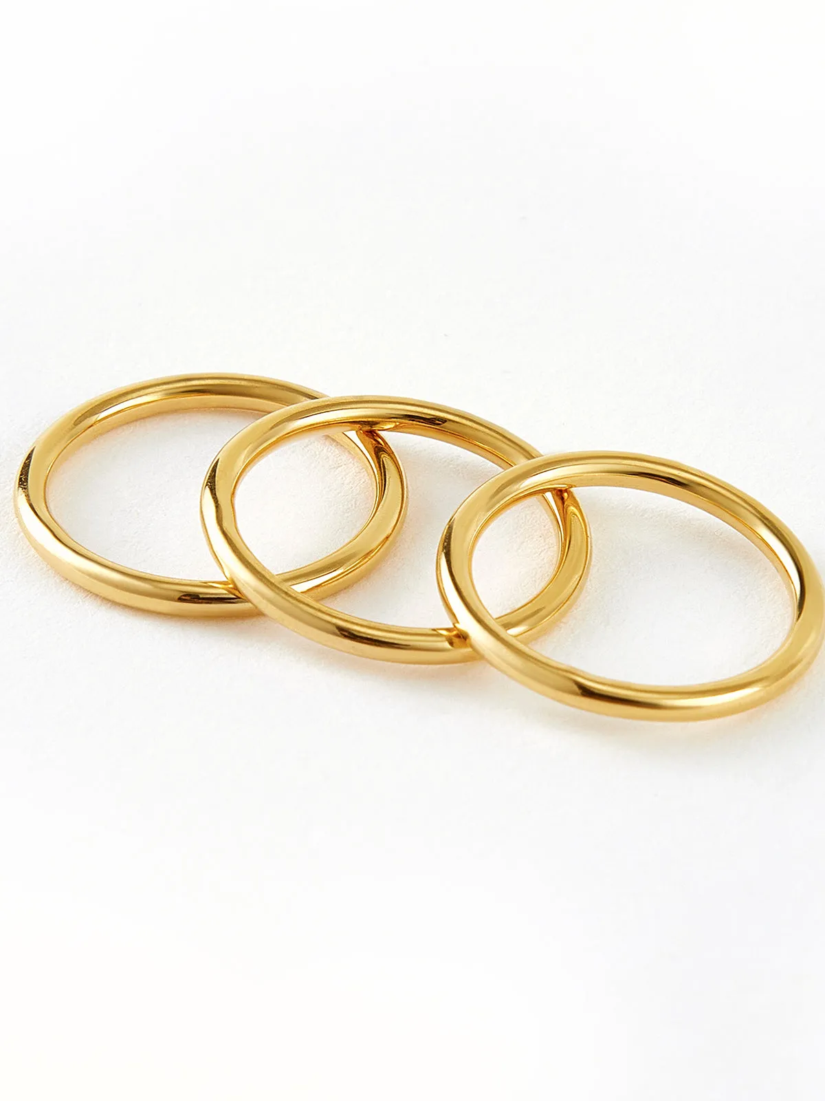 3pcs Minimalist Golden Circle Ring sold by COMMENSE product image thumbnail 3