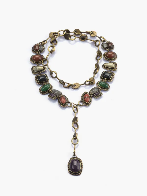 Boheme Geometrical Stones Pendant Necklace sold by COMMENSE