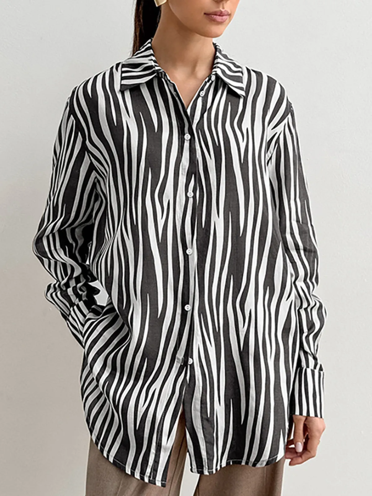 Zebra Printed Polo Shirt sold by COMMENSE product image thumbnail 2