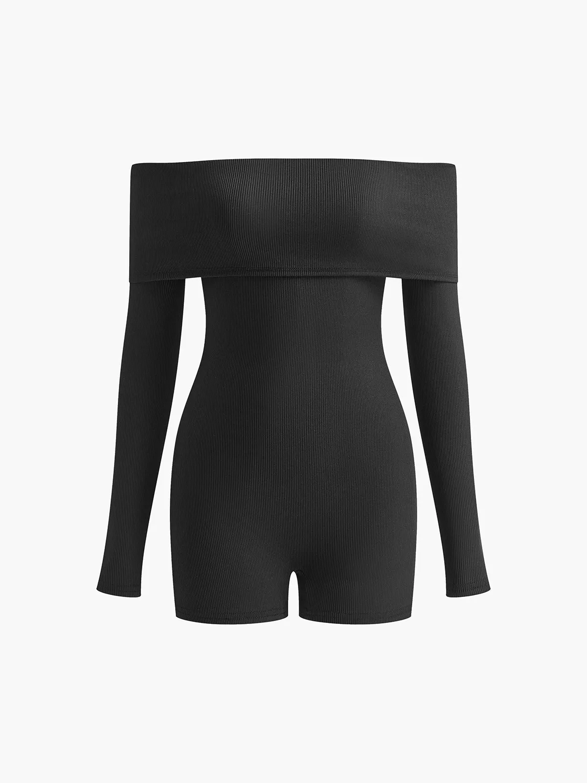 Ribbed Off-Shoulder Plain Jumpsuit sold by COMMENSE product image thumbnail 3