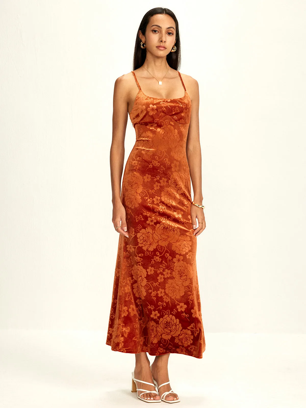 Vintage Open Back Cami Midi Dress sold by COMMENSE product image thumbnail 2