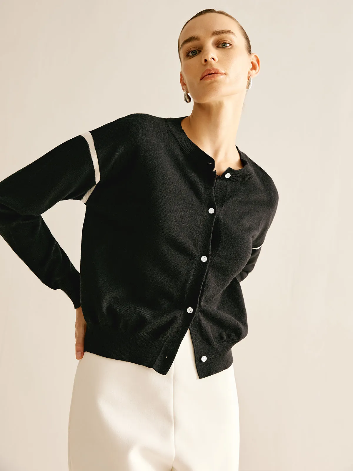 Patchwork Button Down Cardigan sold by COMMENSE product image thumbnail 2