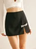Bow Decor Split Mini Skirt sold by COMMENSE