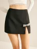 Bow Decor Split Mini Skirt sold by COMMENSE