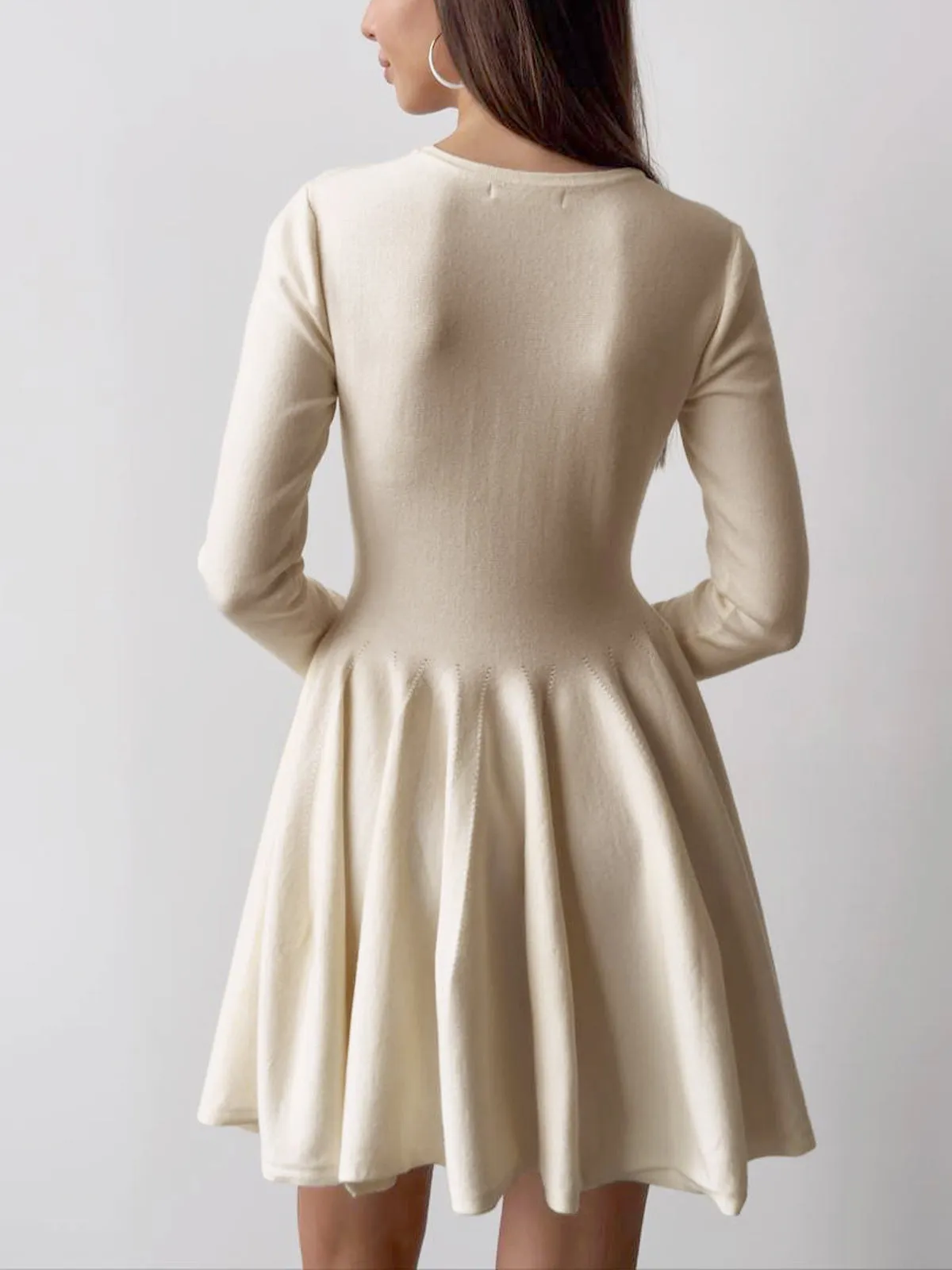 Plain Pleated Sweater Short Dress sold by COMMENSE product image thumbnail 2
