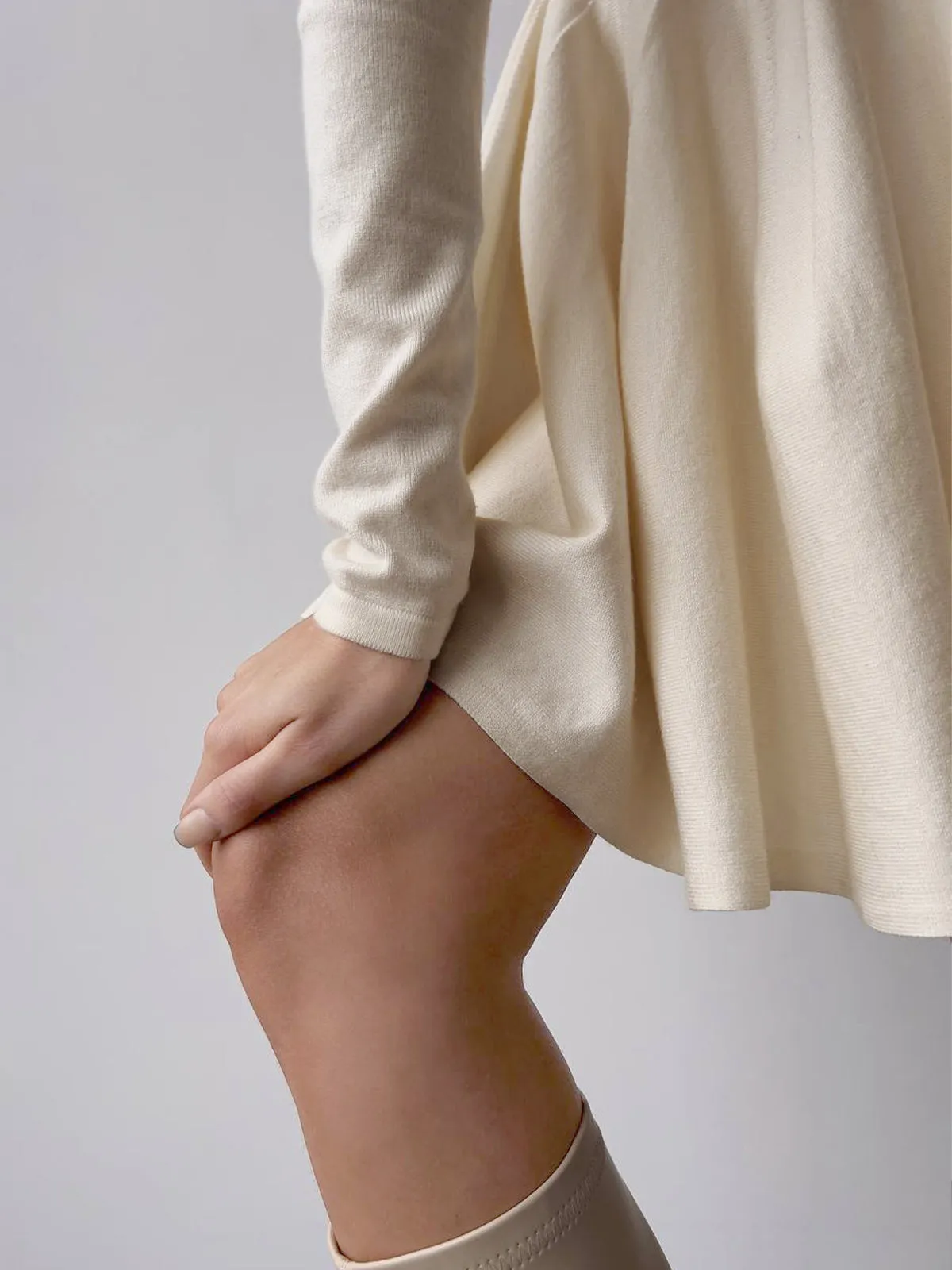 Plain Pleated Sweater Short Dress sold by COMMENSE product image thumbnail 3