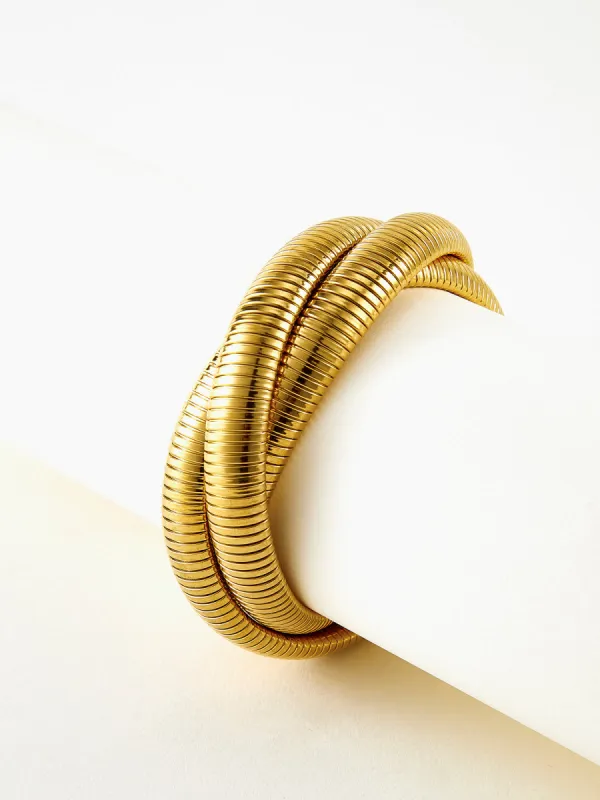 Triple Hoop Twist Bracelet sold by COMMENSE