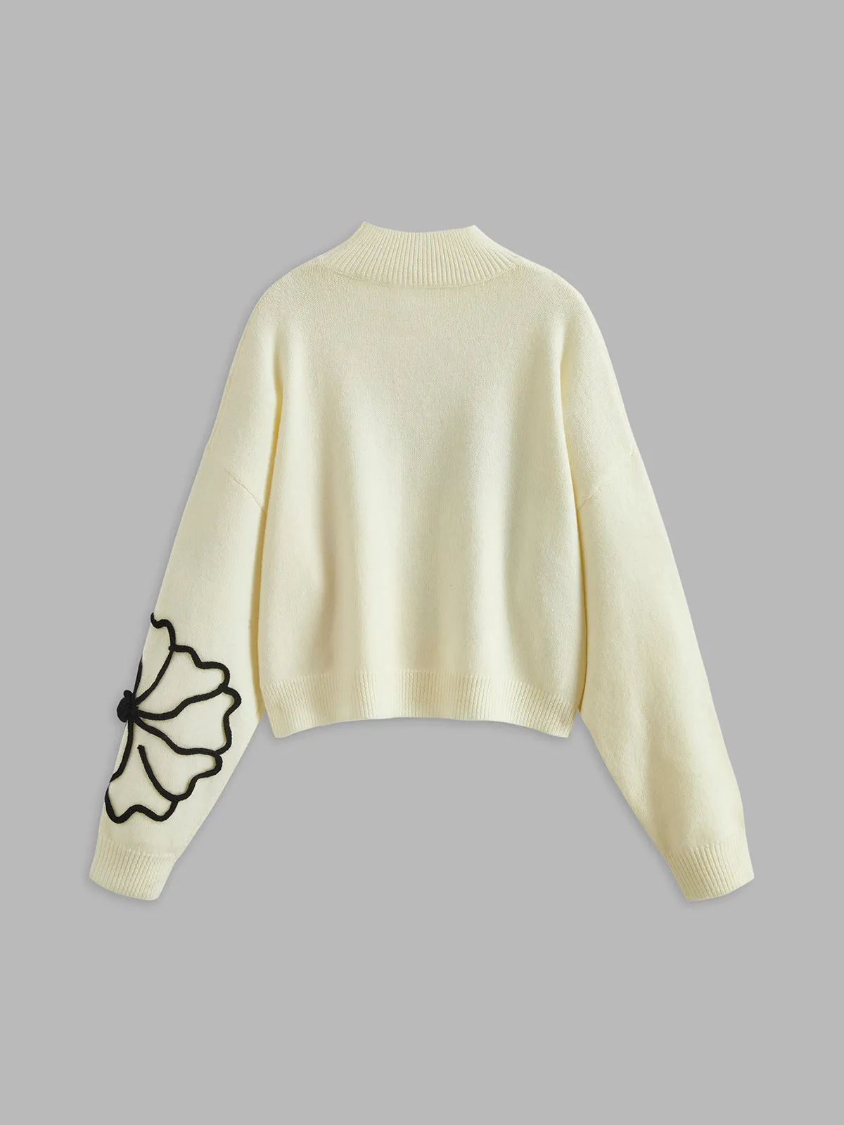 Floral Embroidered Knit Top sold by COMMENSE product image thumbnail 2