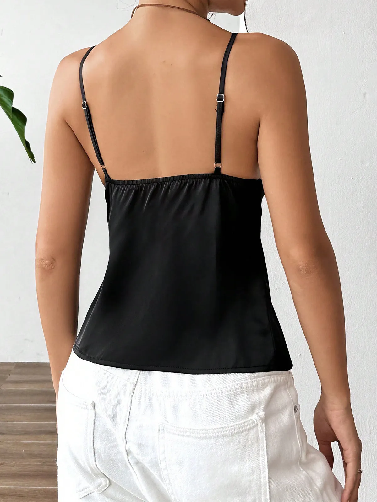 Tie Front Satin Cami Top sold by COMMENSE product image thumbnail 5