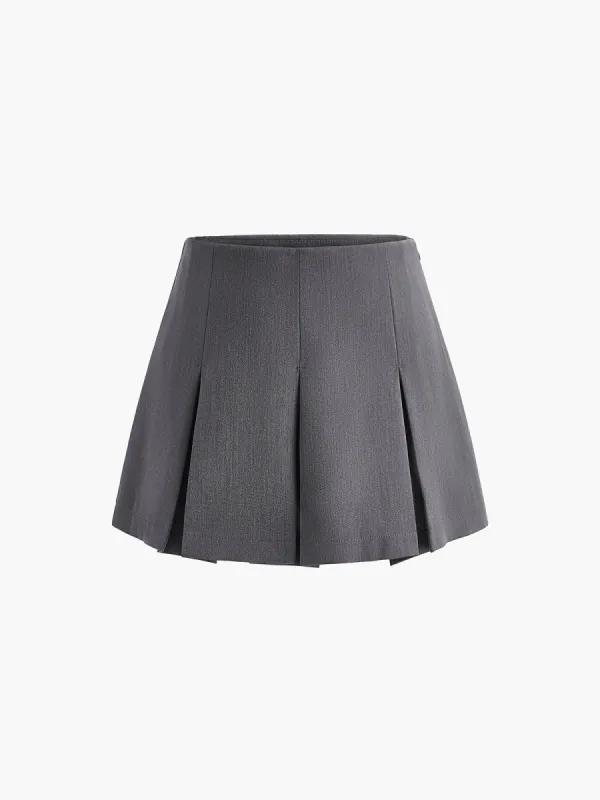 Pleated Zipper Mini Skirt sold by COMMENSE