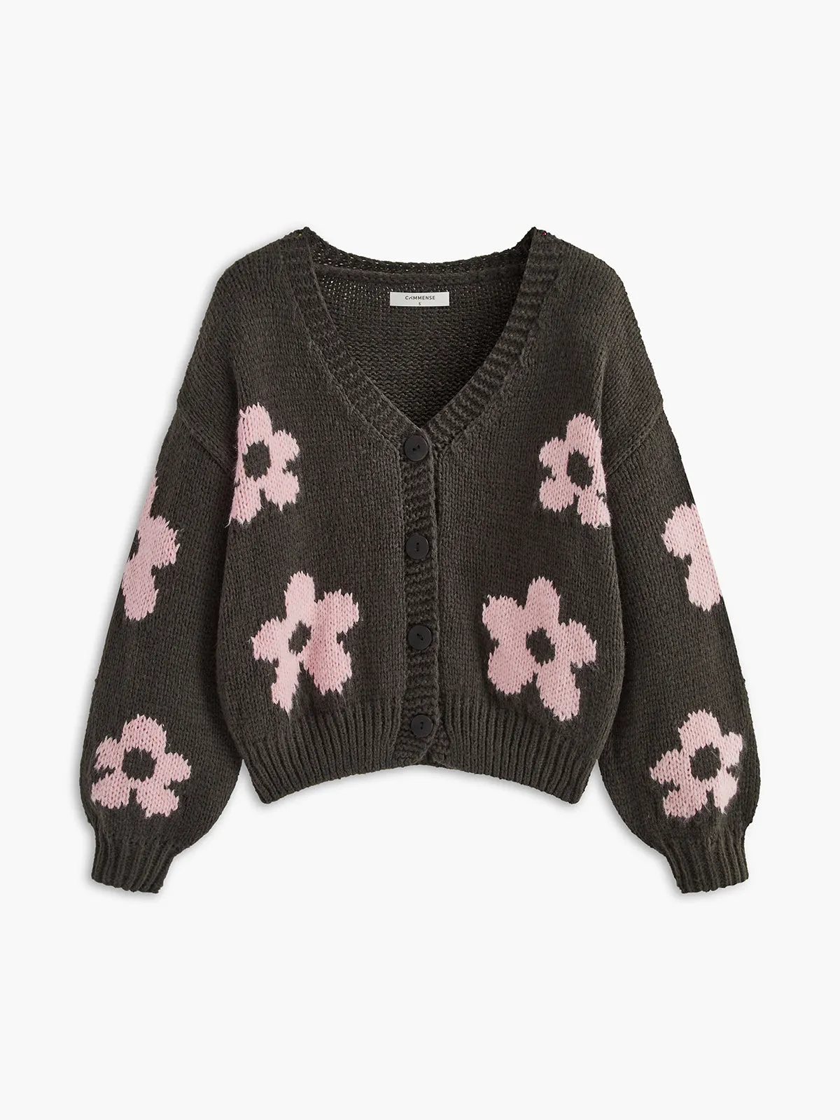 V-Neck Floral Breasted Knit Outerwear sold by COMMENSE