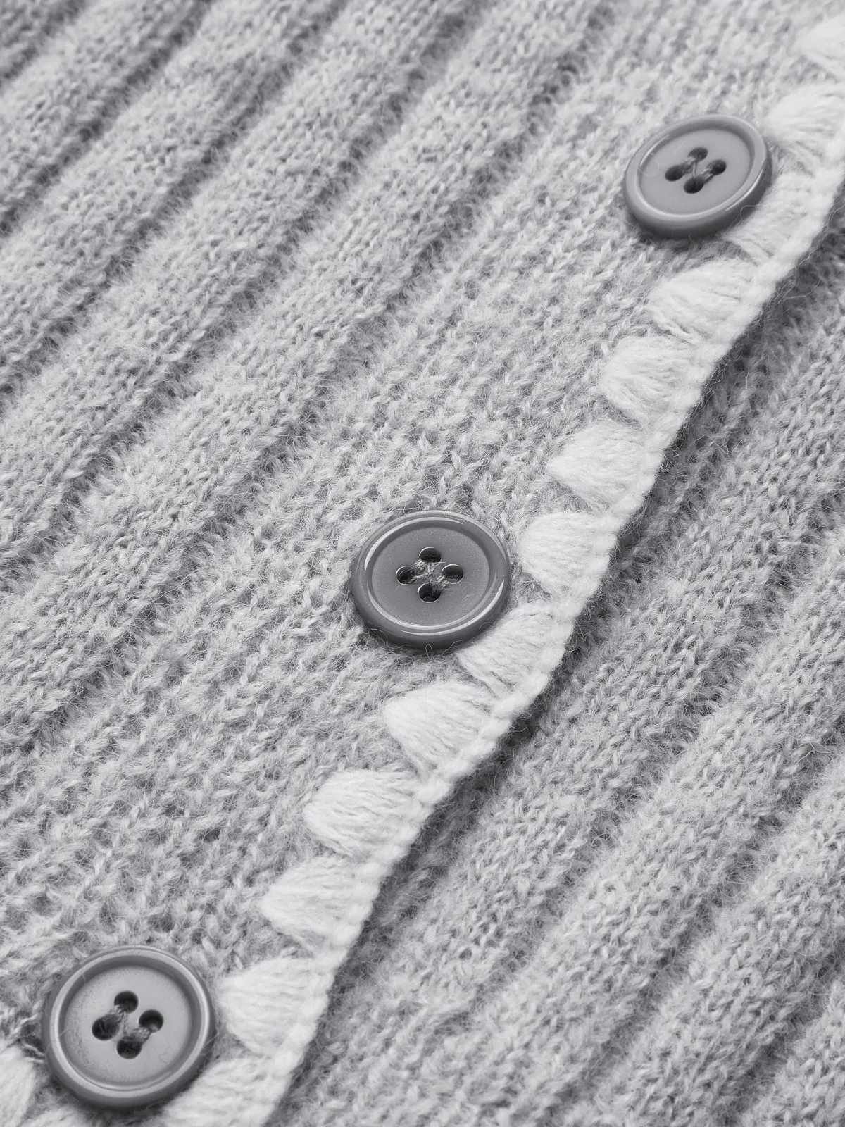 Contrast Embroidered Trim Button Cardigan sold by COMMENSE product image thumbnail 2