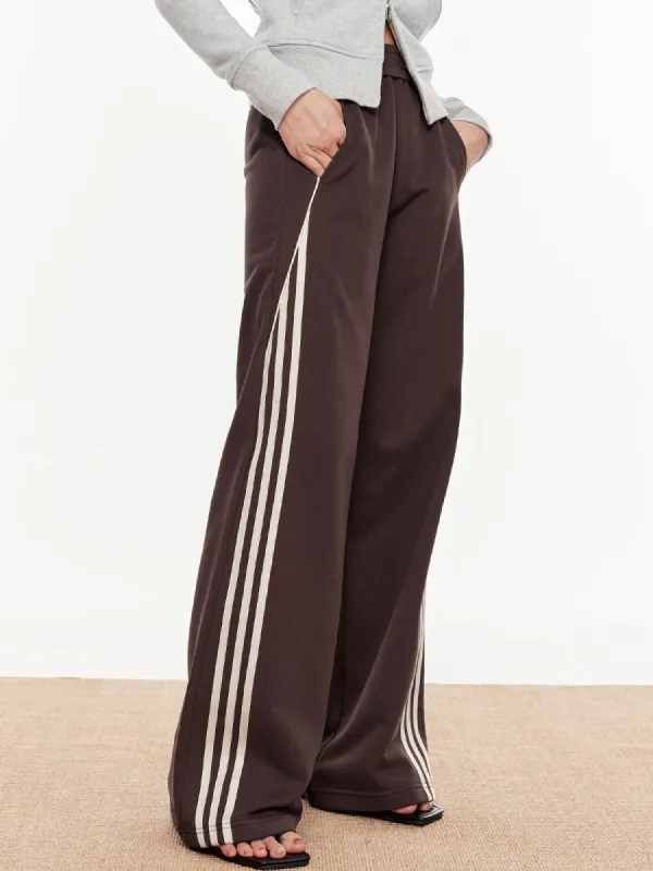 Striped Patchwork Elastic Waist Pants sold by COMMENSE