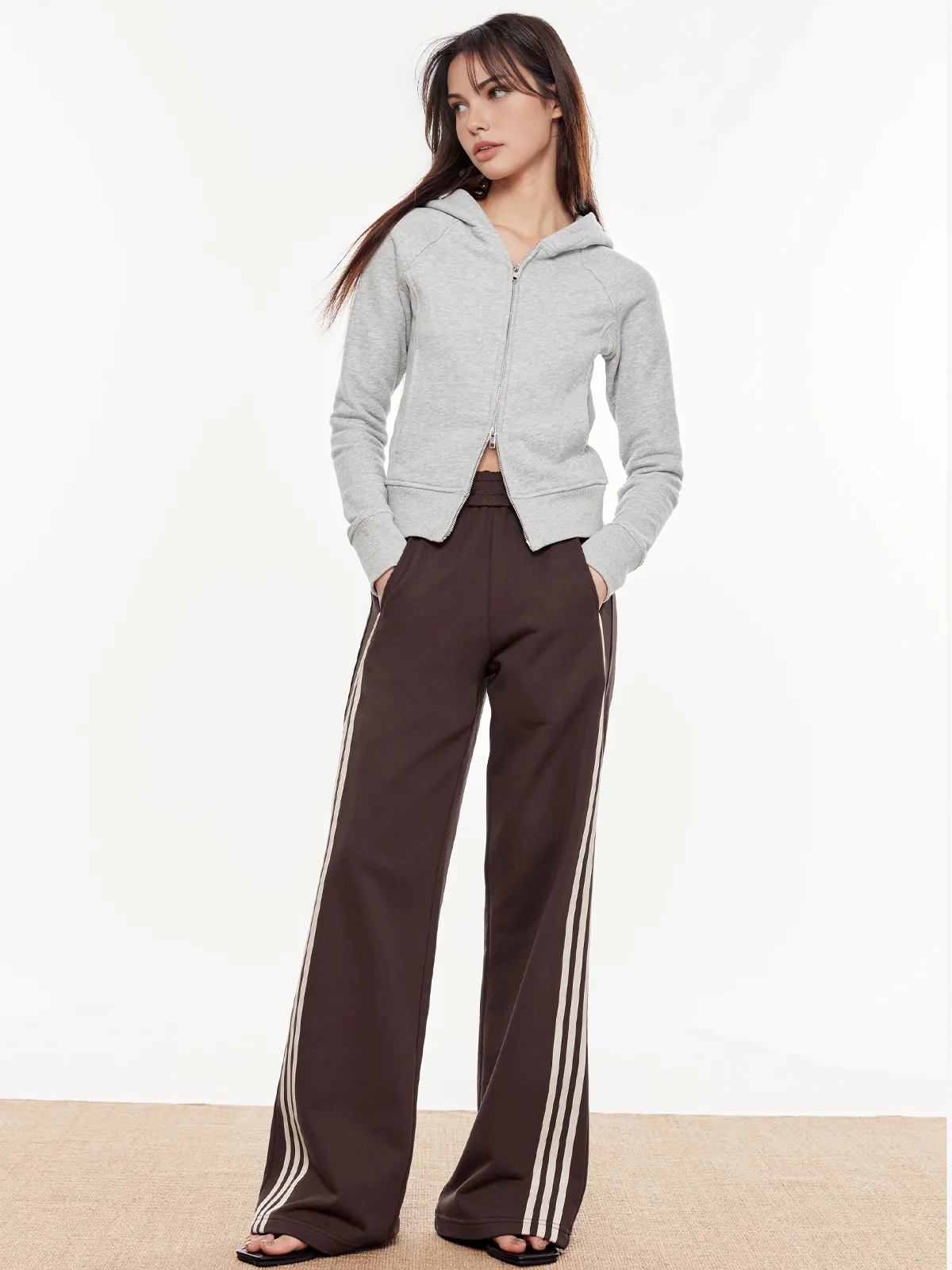 Striped Patchwork Elastic Waist Pants sold by COMMENSE product image thumbnail 2