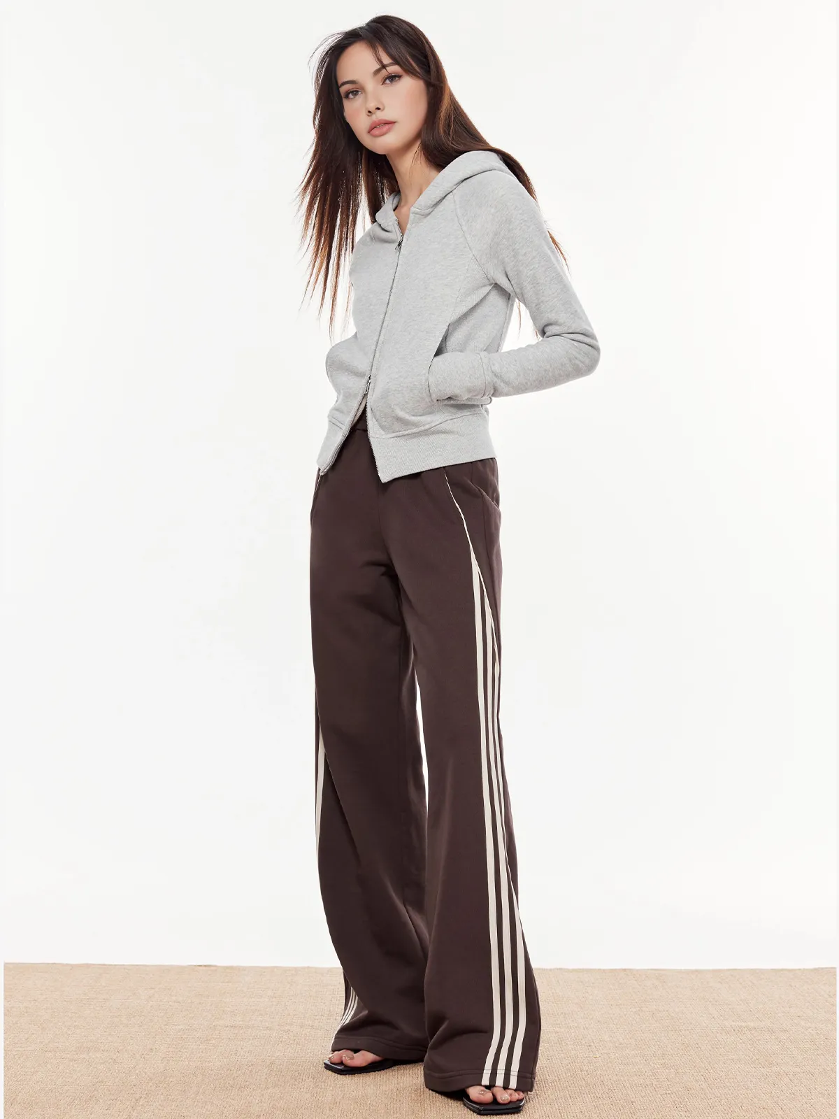 Striped Patchwork Elastic Waist Pants sold by COMMENSE product image thumbnail 3