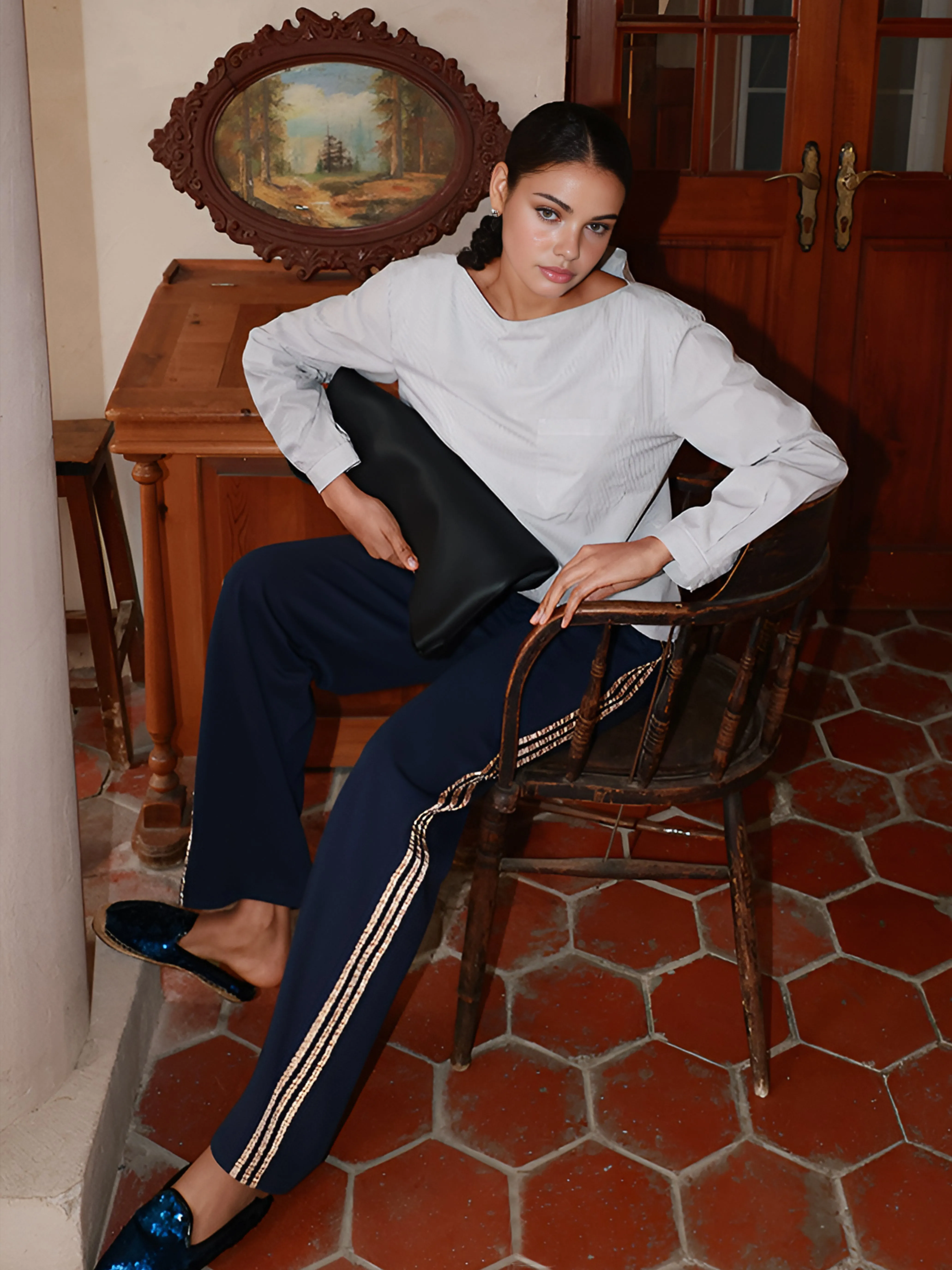 Striped Patchwork Drawstring Sweatpants sold by COMMENSE product image thumbnail 3