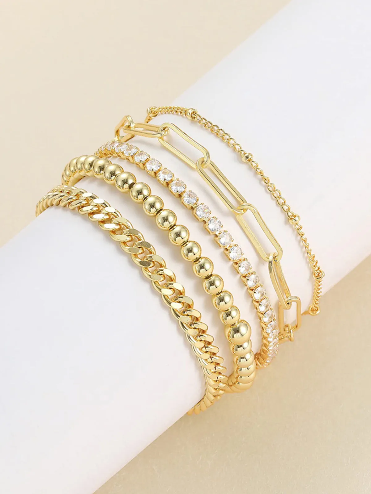 5pcs Golden Geometrical Bracelet sold by COMMENSE product image thumbnail 2