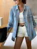 Lapel Pockets Denim Jacket sold by COMMENSE