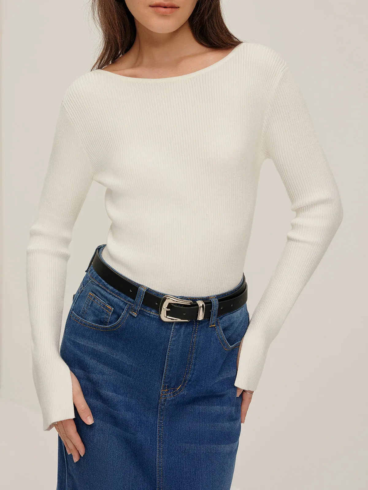 Plain Backless Button Sweater sold by COMMENSE product image thumbnail 5