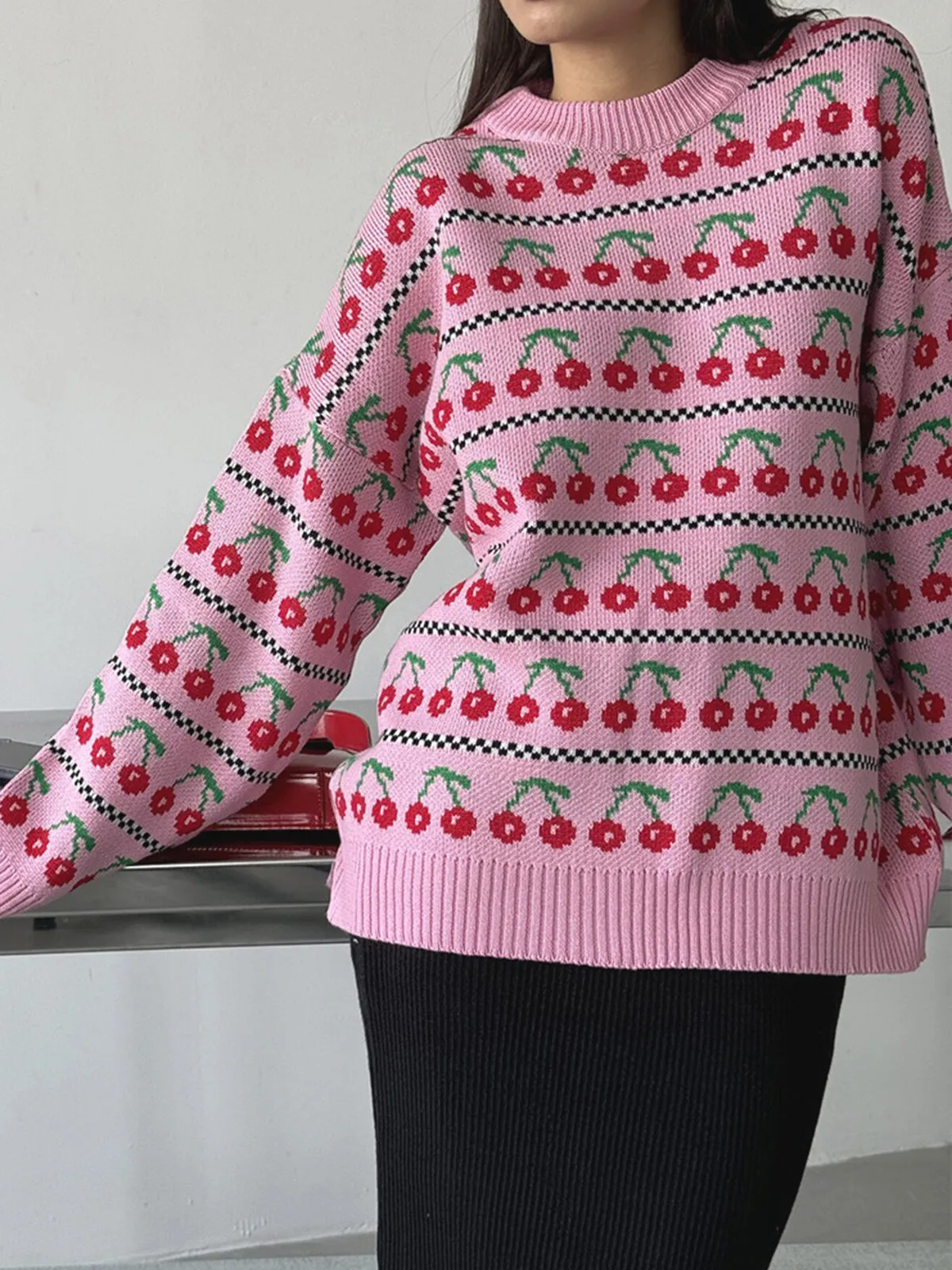 Cherry Pullover Sweater sold by COMMENSE product image thumbnail 2