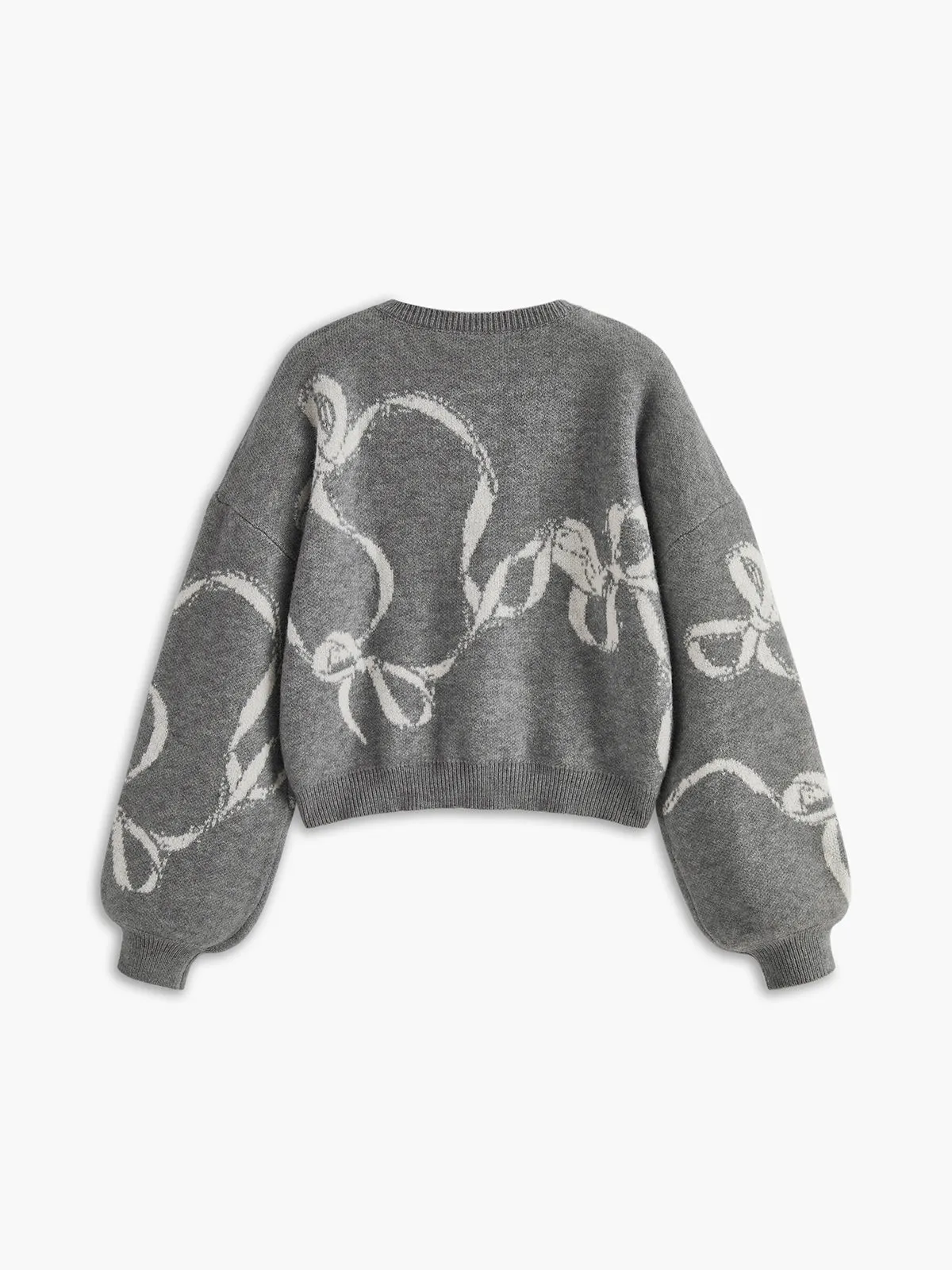 Bow Printed Loose Pullover Sweater sold by COMMENSE product image thumbnail 3