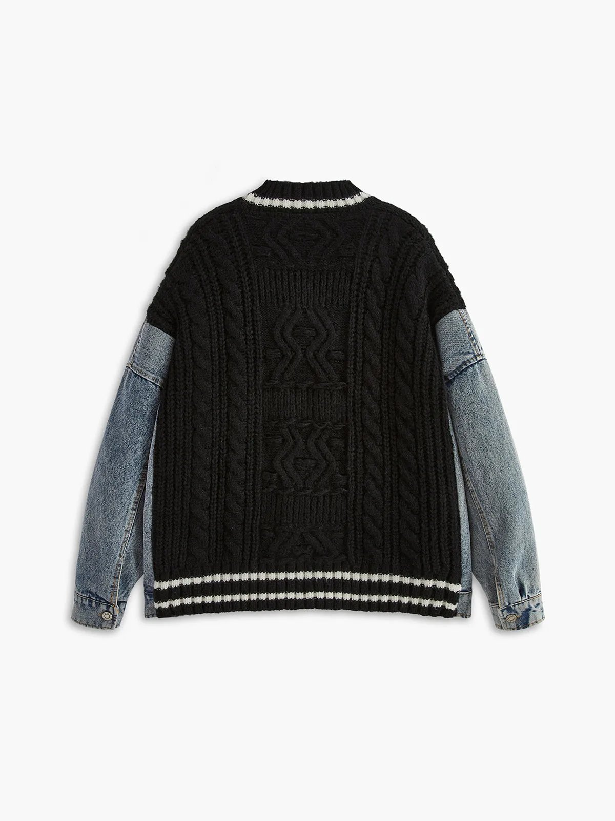 Wollen Blend Color Block Cardigan sold by COMMENSE product image thumbnail 4