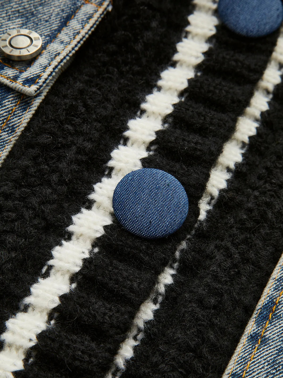 Wollen Blend Color Block Cardigan sold by COMMENSE product image thumbnail 2