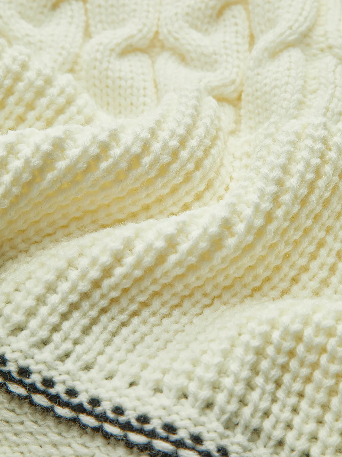 Crew Neck Embroidered Trim Knit Top sold by COMMENSE product image thumbnail 4