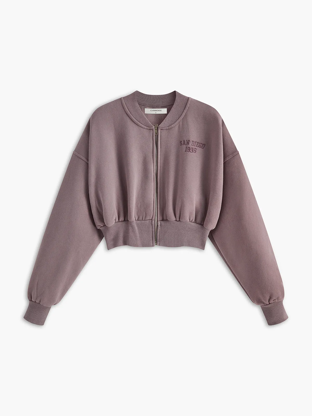 Embroidery Zipper Cozy Sweatshirt sold by COMMENSE