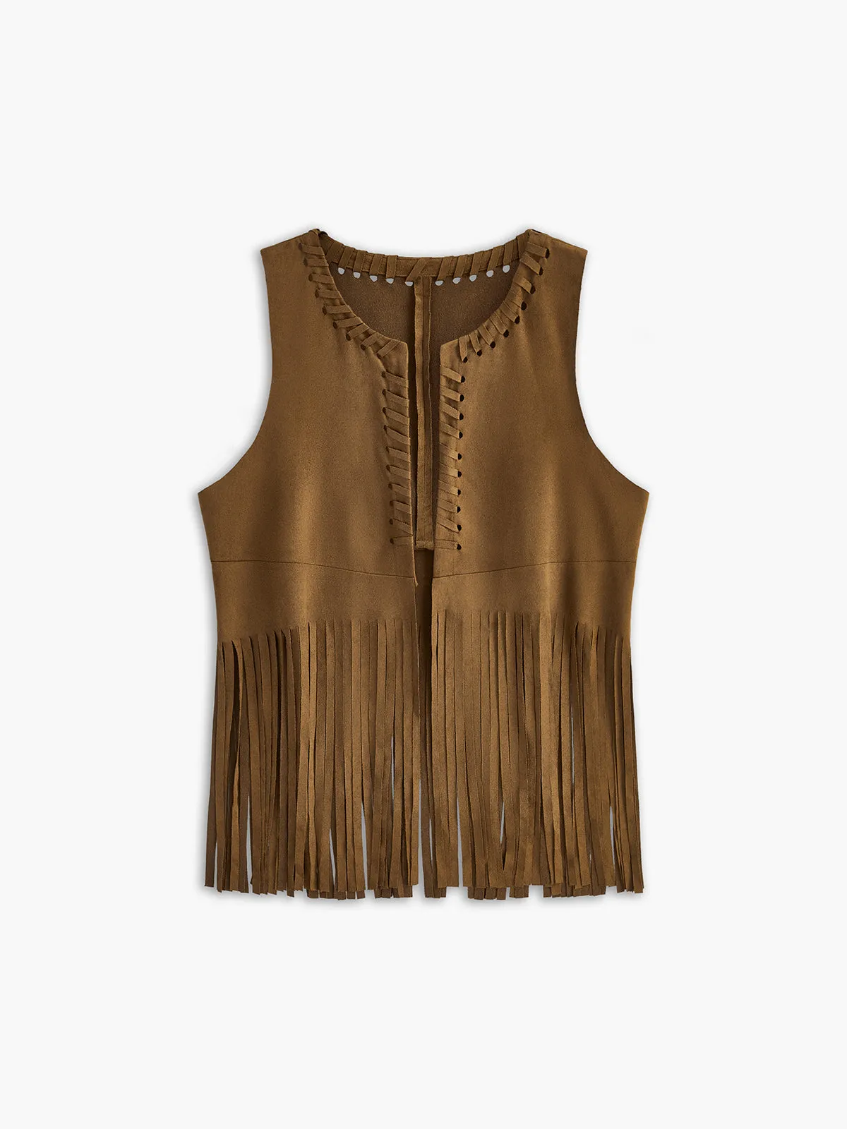 Suede Tassel Vest sold by COMMENSE