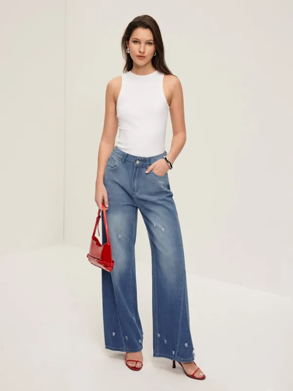 Piping Straight Denim Jean sold by COMMENSE