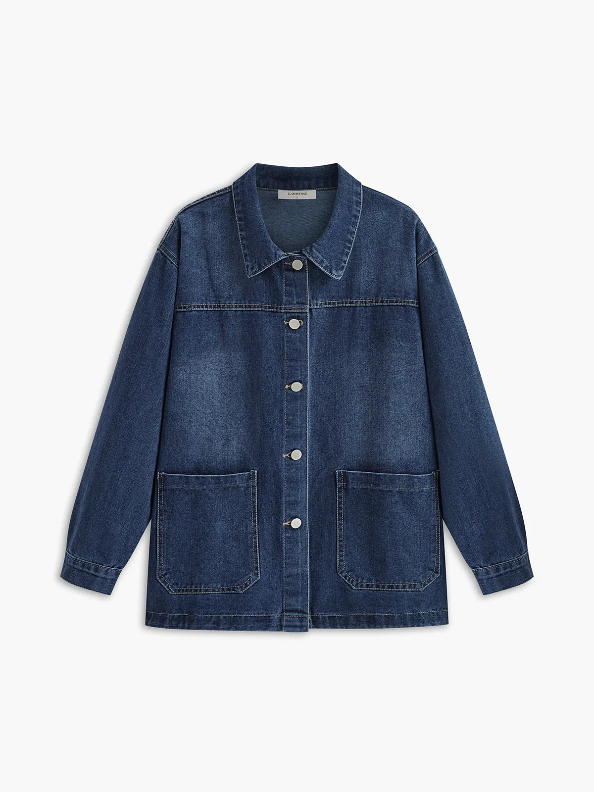 Casual Breasted Lapel Denim Jacket sold by COMMENSE product image thumbnail 2