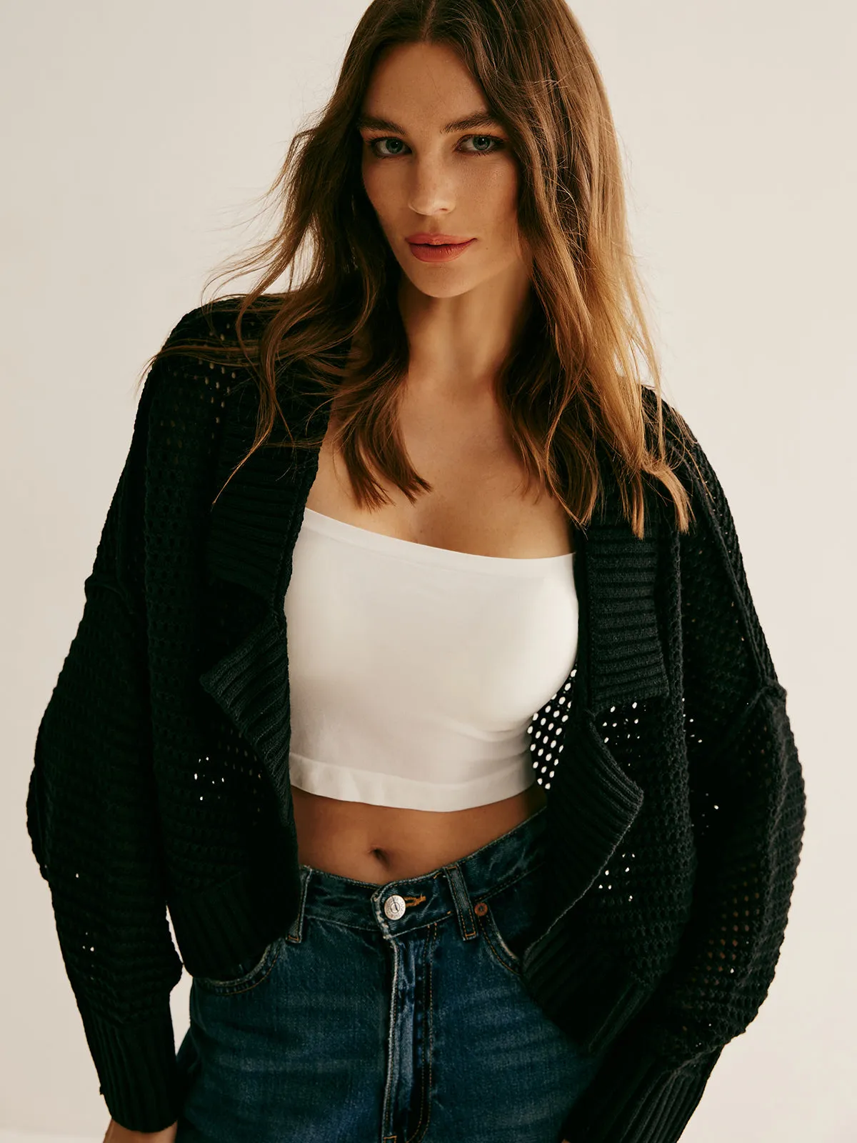 Plain Hollow Versatile Cardigan sold by COMMENSE product image thumbnail 3