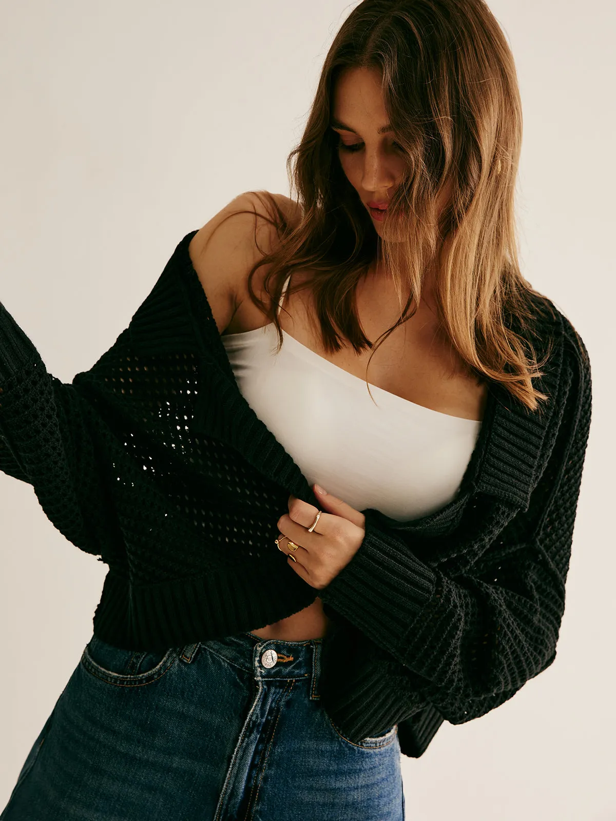 Plain Hollow Versatile Cardigan sold by COMMENSE product image thumbnail 5