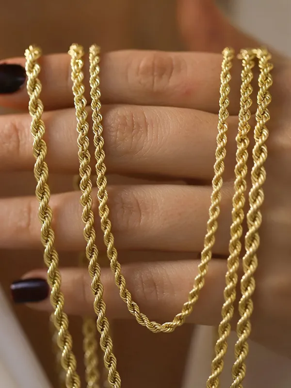 Minimalist Golden Twisted Necklace sold by COMMENSE