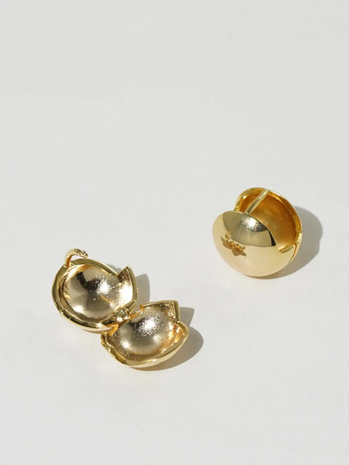 Golden Ball-Shape Stud Earrings sold by COMMENSE product image thumbnail 4