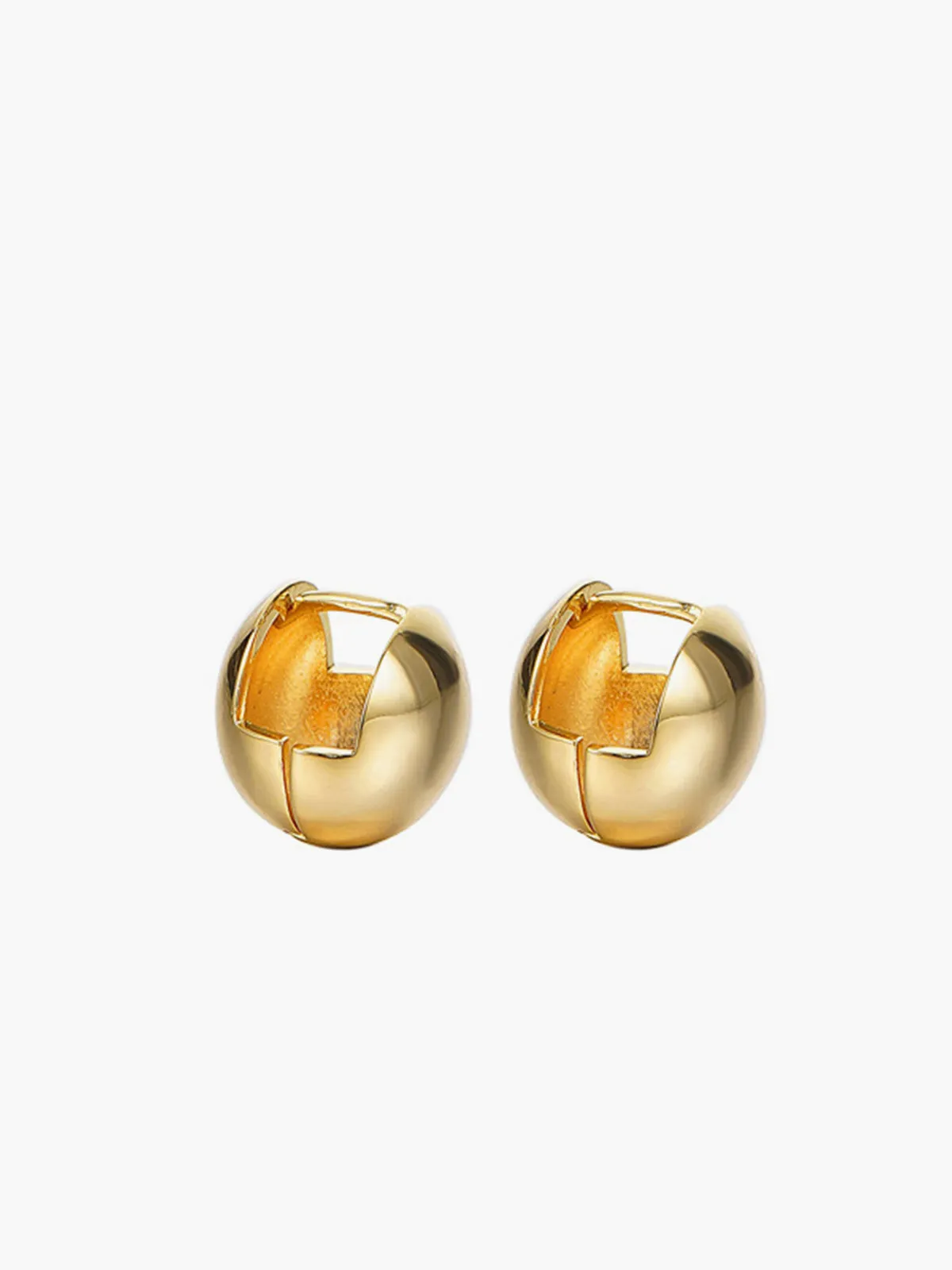 Golden Ball-Shape Stud Earrings sold by COMMENSE