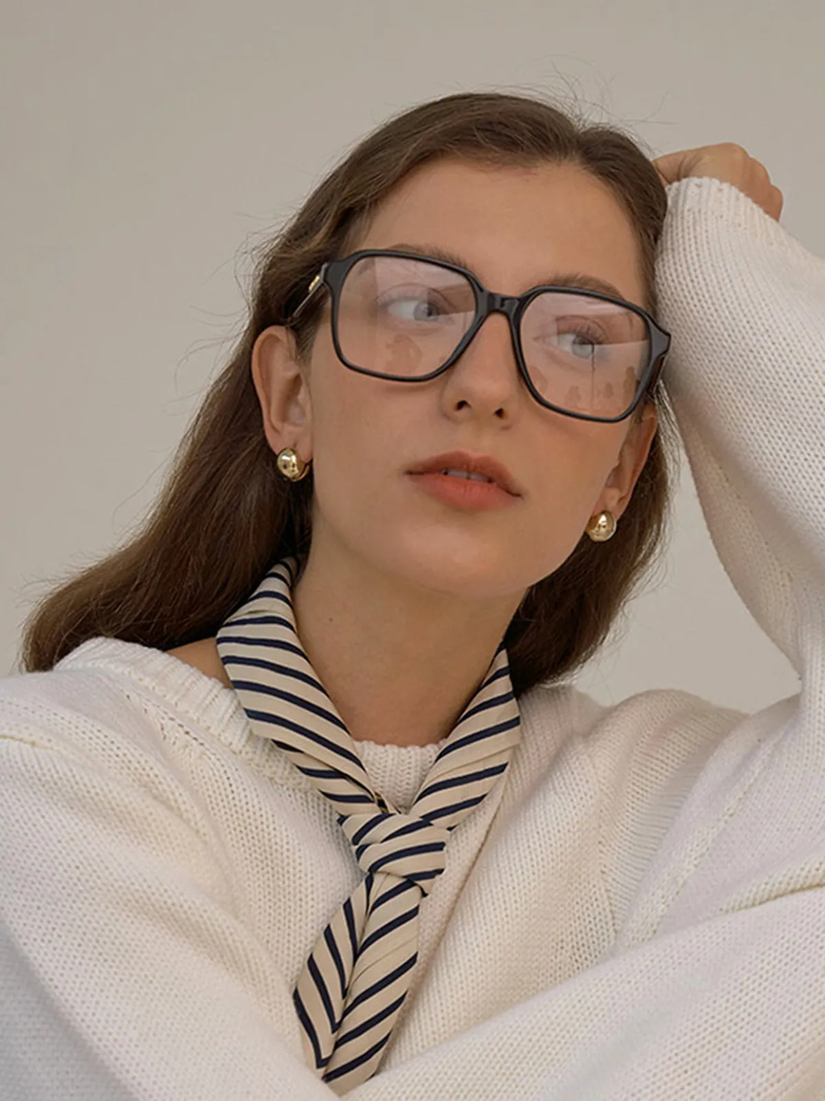 Golden Ball-Shape Stud Earrings sold by COMMENSE product image thumbnail 2