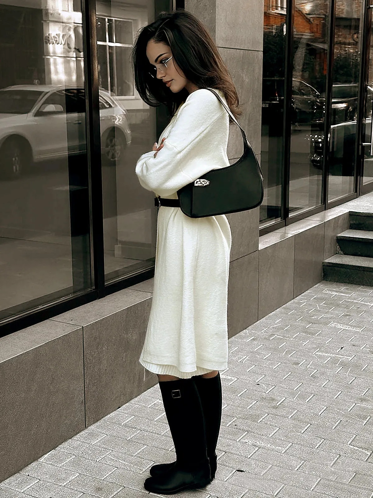 Ribbed Plain Sweater Co-ords Without Belt sold by COMMENSE product image thumbnail 5
