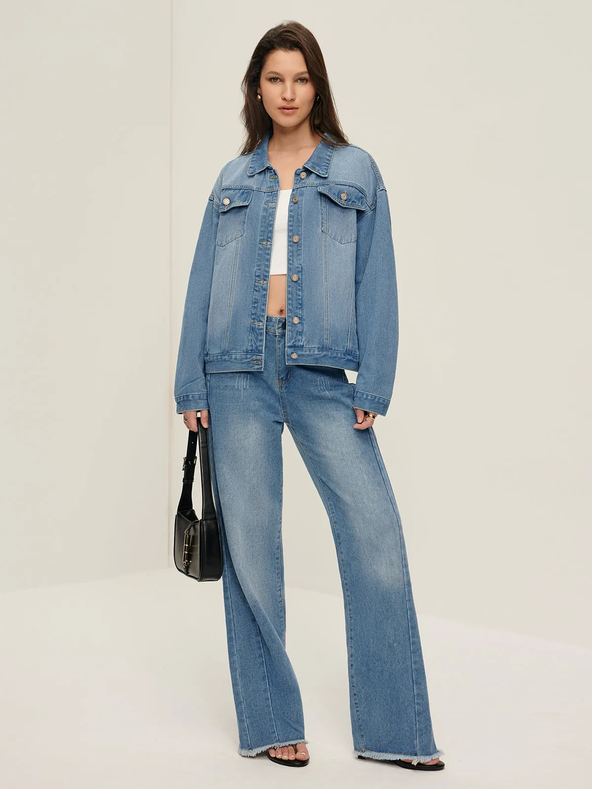 Lapel Pockets Denim Jacket sold by COMMENSE product image thumbnail 3