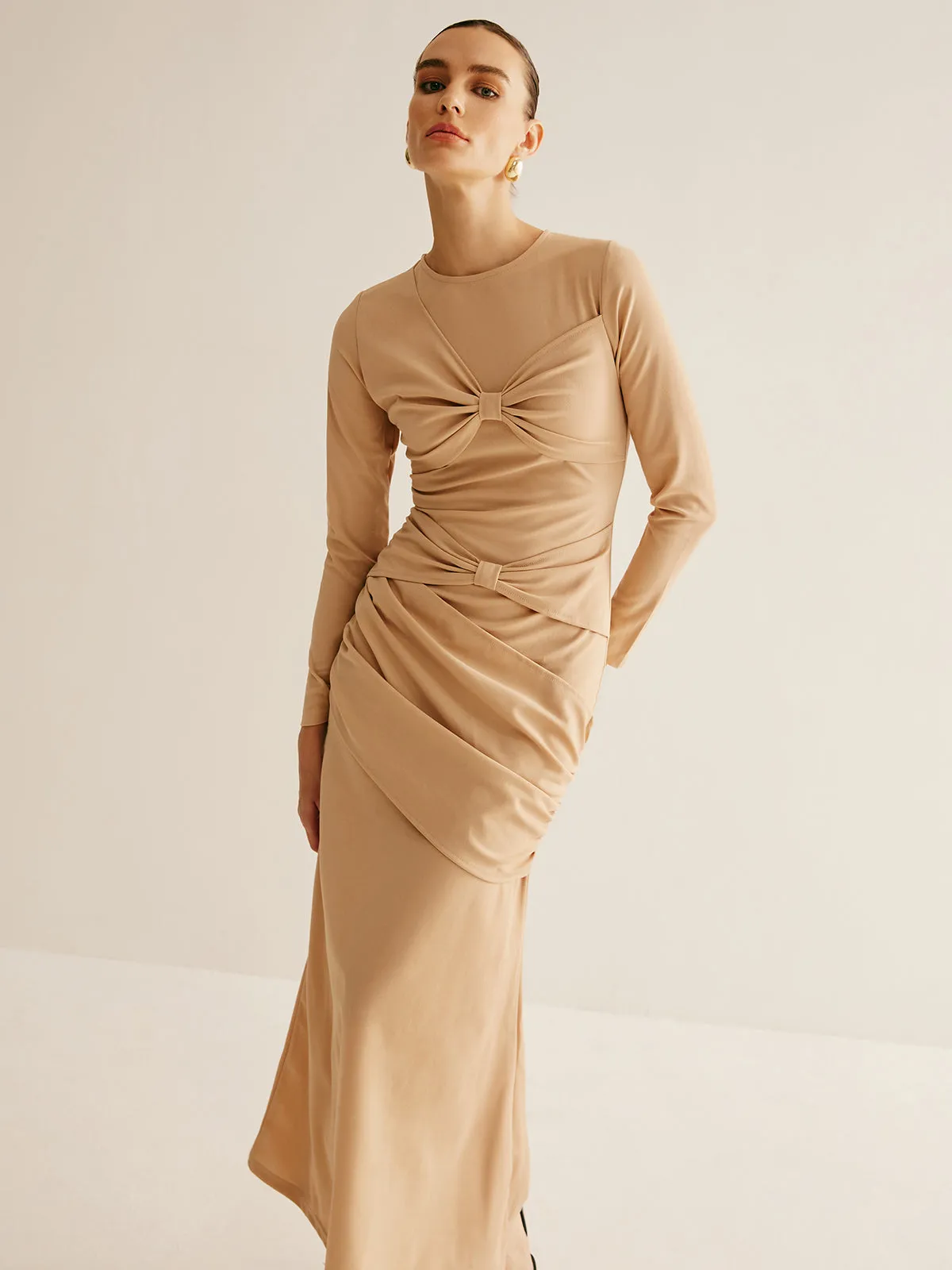 Pleated Bow Knot Detailed Dress sold by COMMENSE product image thumbnail 5