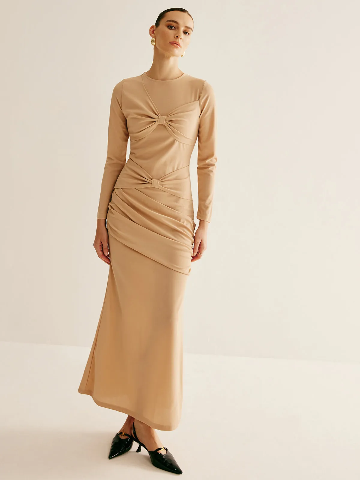 Pleated Bow Knot Detailed Dress sold by COMMENSE product image thumbnail 2