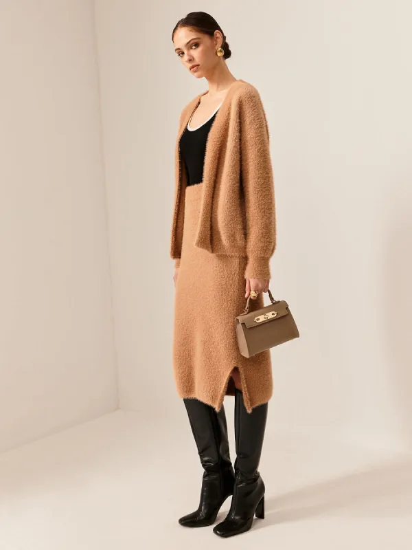 Plain Fuzzy Cozy Sweater Co-ord sold by COMMENSE