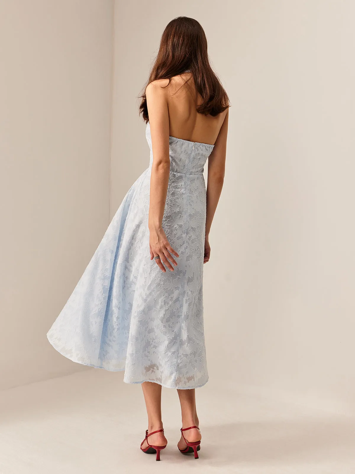 Romance Pleated Backless Halter Dress sold by COMMENSE product image thumbnail 5