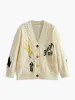 V-Neck Colorful-Button Cable Cardigan sold by COMMENSE
