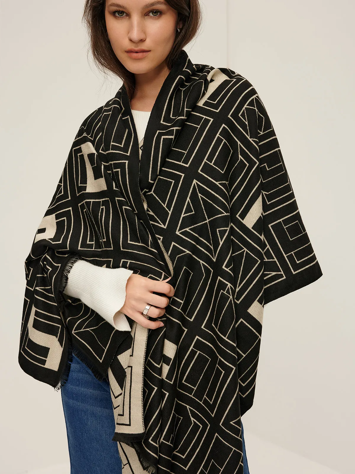 Vintage Two Tone Letters Scarf sold by COMMENSE