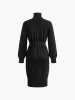 Turtleneck Button Belted Sweater Dress sold by COMMENSE